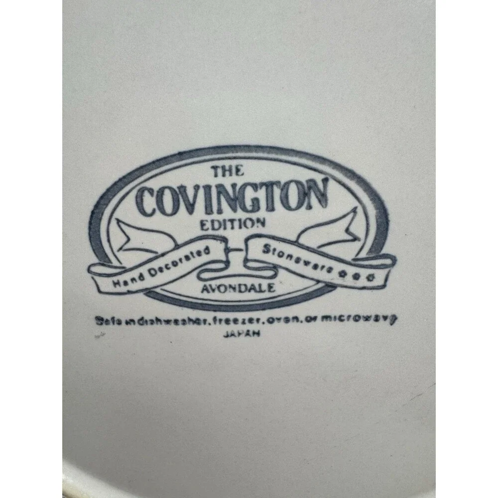 Set Of 2 Vtg Covington Edition Stoneware 